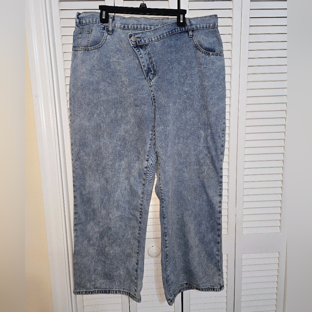 SHEIN Curve Women's 3X Asymmetrical Waist Denim Jeans